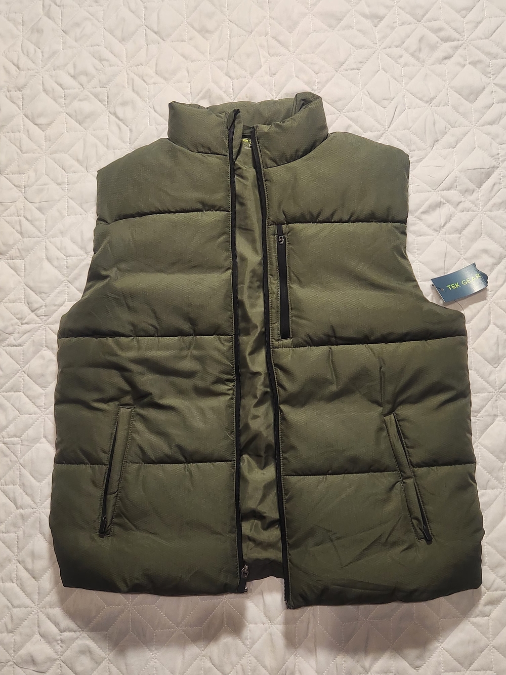tek gear Olive Green Quilted Puffer Vest